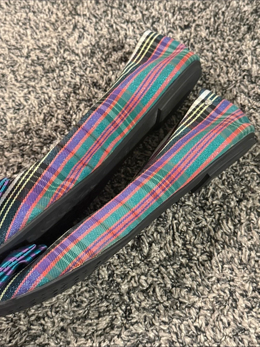 Coach Cambria Women’s Flats Size 8B Plaid Tartan Bow Ballet Shoes Q1003